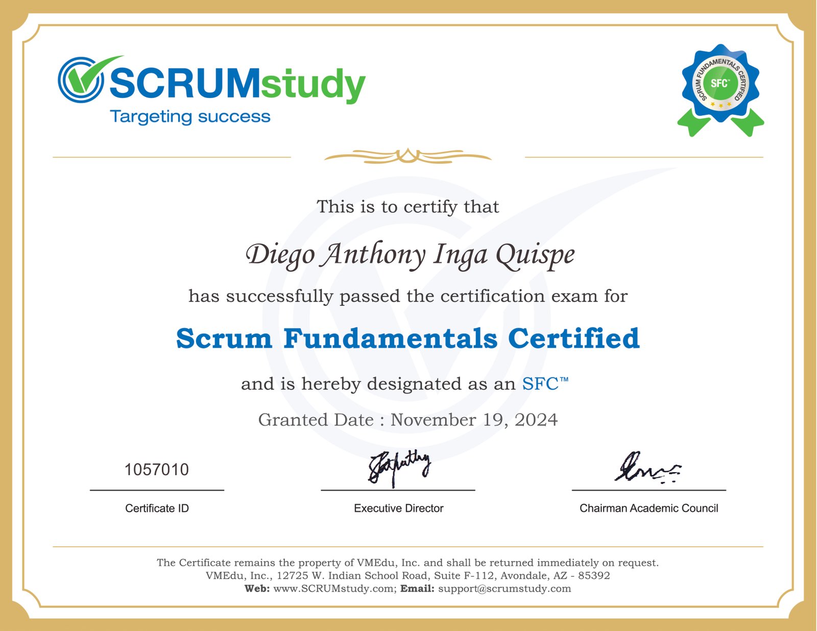 Certificado Scrum