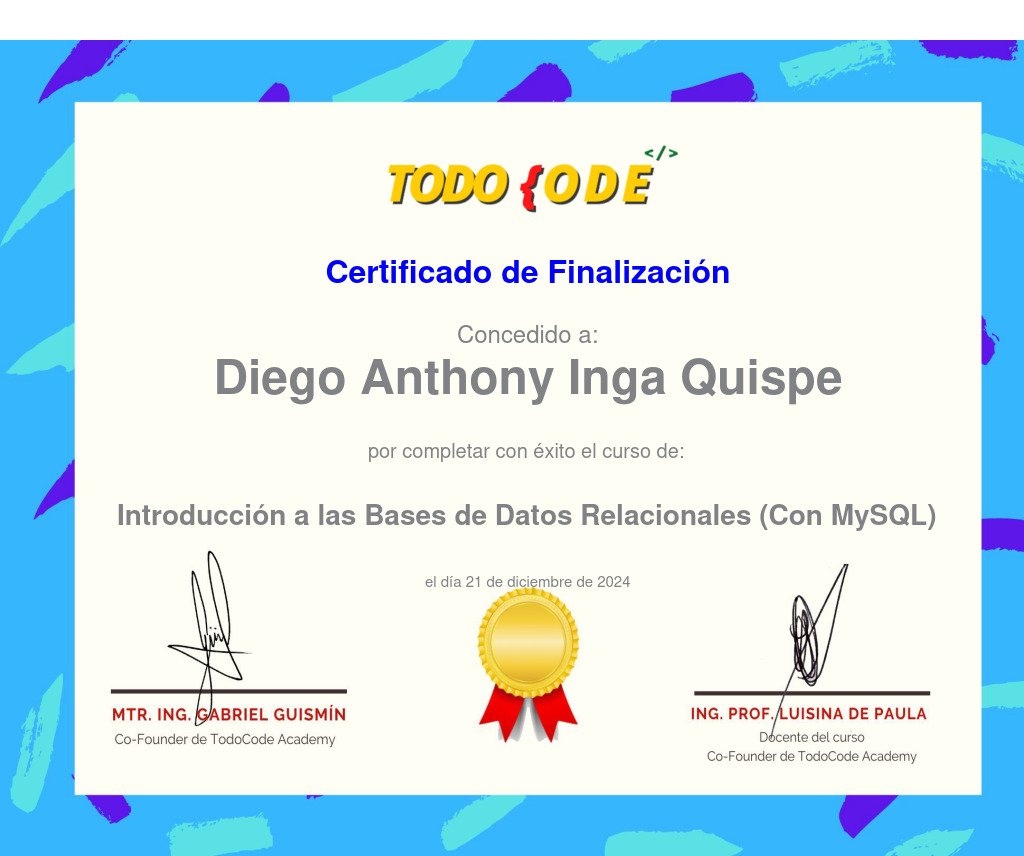 Certificado Base de Datos